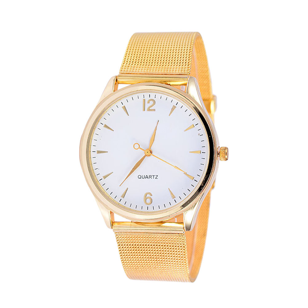 Luxury Watch Gift For Her - Женские кварцевые часы с золотистым браслетом-сеткой,