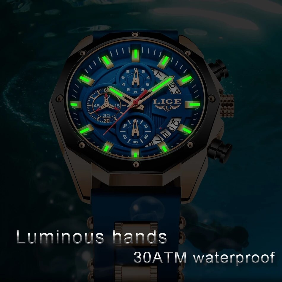LIGE модные мужские часы лучши – обзор и цена Luxury Watch Maker